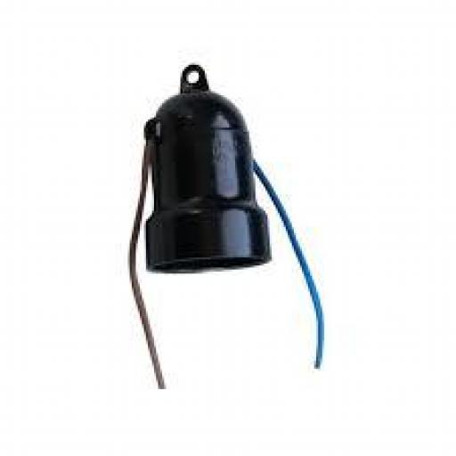 PORTALAMPARA CON CHICOTE PLASTICO AZUL ECO