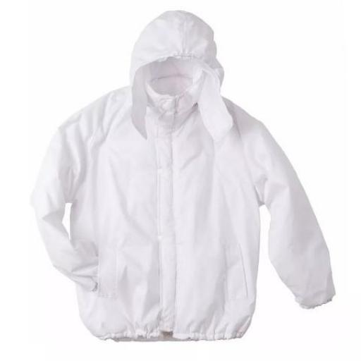 CAMPERA DE TELA TRUCKER TALLE L BLANCA