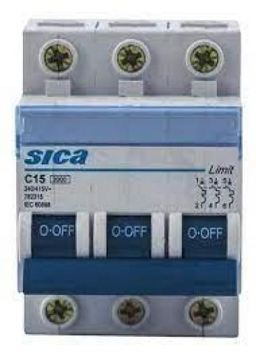 SICA INTERRUPTOR TERMICO TRIPOLAR 15A
