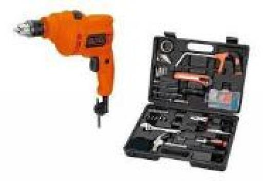 BLACK + DECKER TALADRO 13MM 500W MALETIN+KIT HERRAMI BDHD565K