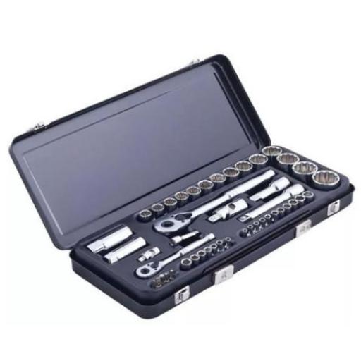 STANLEY JUEGO DE TUBOS C/ CHAPA 1/2 1/4 MM/PG 46 PZAS.