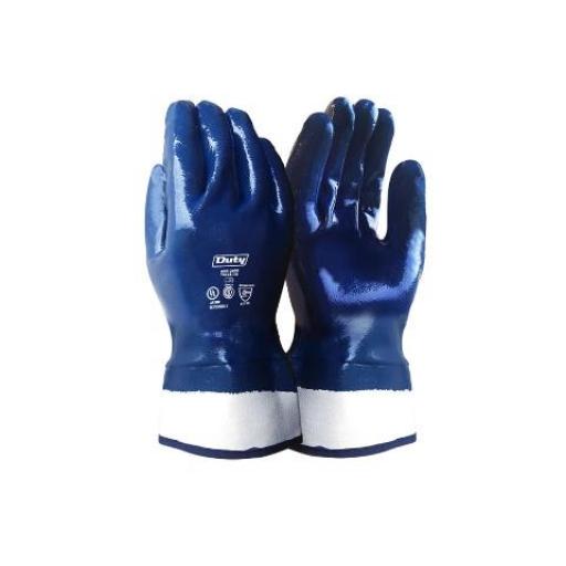 GUANTE NITRILO PUÑO DE SEGURIDAD 8CM TALLE 10 DORSO CUB.