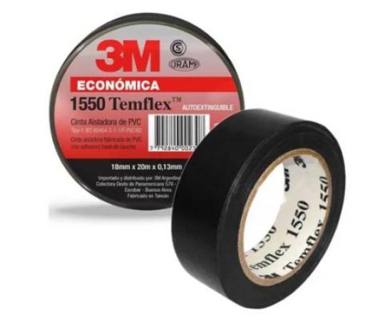 3M CINTA AISLADORA 1550 NEGRA 19MMX10MX0.18MM