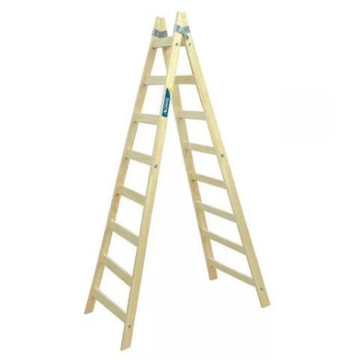 ALPINA ESCALERA PINTOR DOBLE ACC. MADERA 8 ESCALONES ALT. 2.40MTS. 