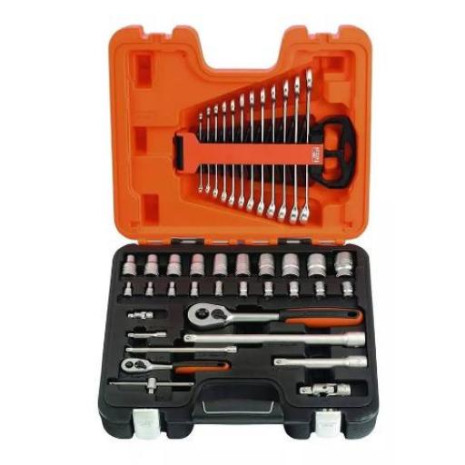 BAHCO JUEGO DE BOCALLAVES ENC. 1/4 Y 1/2 41 PIEZAS S410