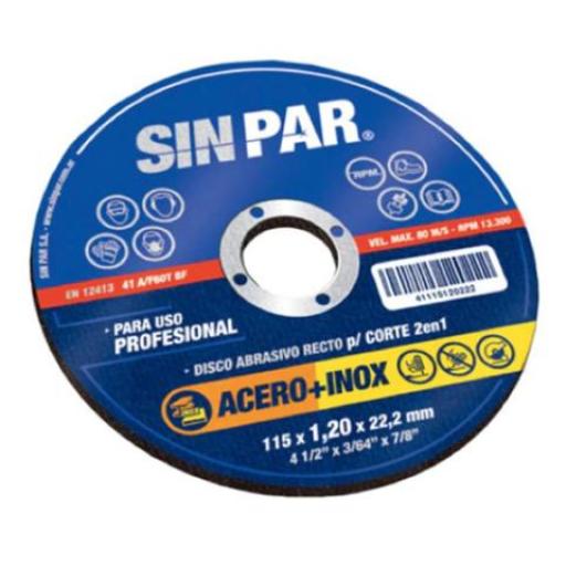 SIN PAR DISCO DE CORTE C/ RECTO 115X1.2X22.2