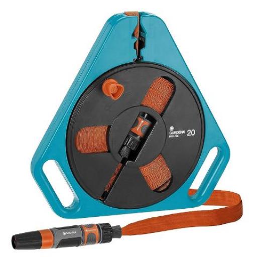 GARDENA CARRO + MANGUERA PLANA CLAS ROLL-FIX 15MTS.