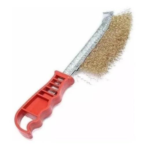 CEPILLO BRONCE MANGO ROJO