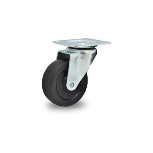 HOFER 163 RUEDA GOMA NEGRA GIRATORIA 65MM.