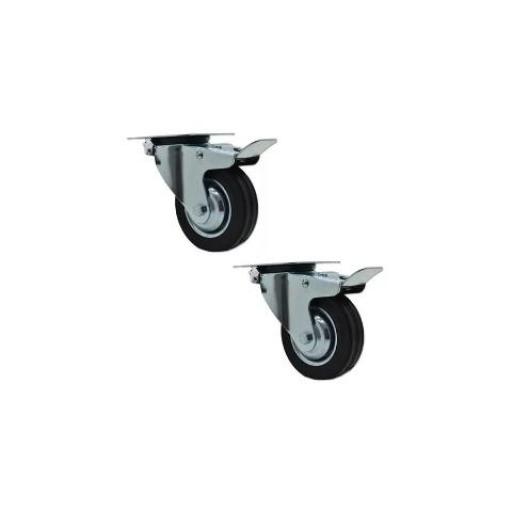 HOFER 5226 RUEDA POLIURETANO GIRATORIA C/ BASE Y FRENO 100X40MM. RU.