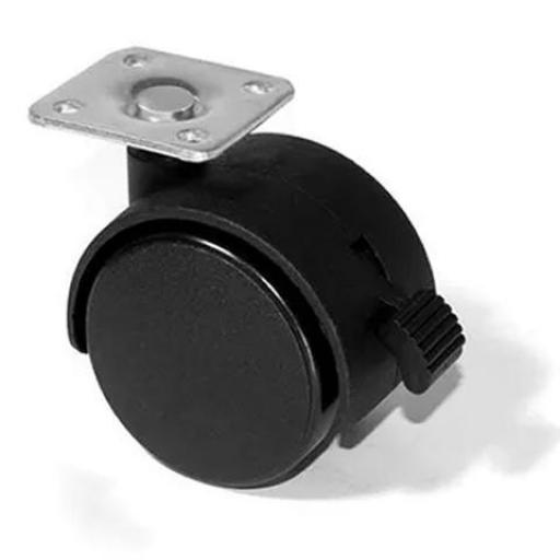 RUEDA DOBLE NYL NEGRA 40MM BASE FR