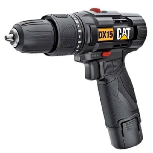 CAT TALADRO ATORNILLADOR A BATERIA 12V C/PERCUTOR + BATERIA Y CARGADOR