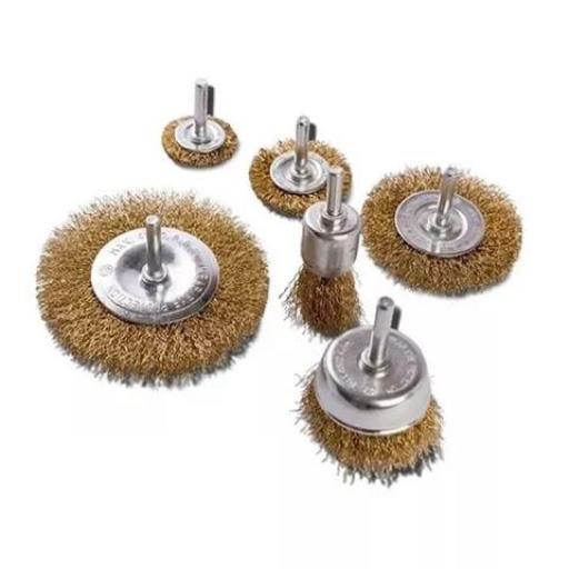 KLD JUEGO DE CEPILLOS 6 PIEZAS P/TALADRO