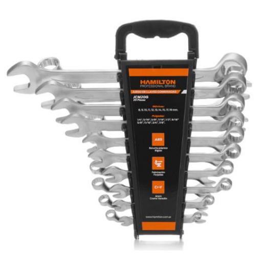 HAMILTON JUEGO DE LLAVES COMBINADAS 20 PIEZAS JCM20G