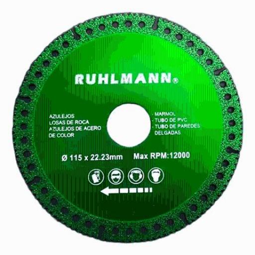 RUHLMANN DISCO DIAMANTADO 115MM. VERDE