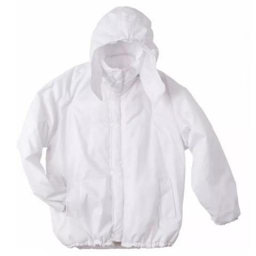 CAMPERA DE TELA TRUCKER TALLE XS BLANCA