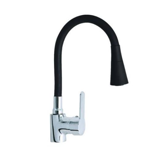 CANILLA MONOCOMANDO FLEXIBLE COLOR NEGRO