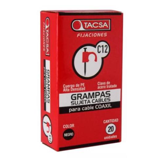 TACSA GRAMPA N°6 P/ CABLE COAXIL NEGRO