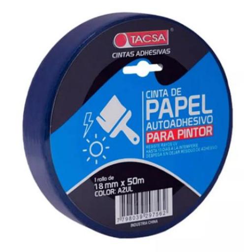 TACSA CINTA ENMASCARAR AZUL 18MM X 50MTS.
