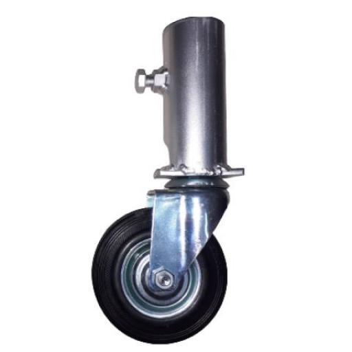HOFER 4845 RUEDA CHAPA C GOMA GIRATORIA 160X40MM