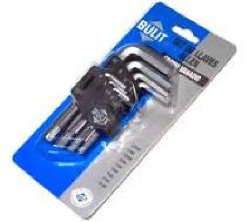 BULIT SET 9 LLAVES ALLEN.CROMO PULGADAS