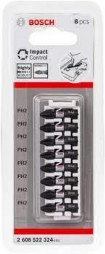 BOSCH SET DE 8 PUNTAS 25MM PH2 ALTO IMPACTO CORTA