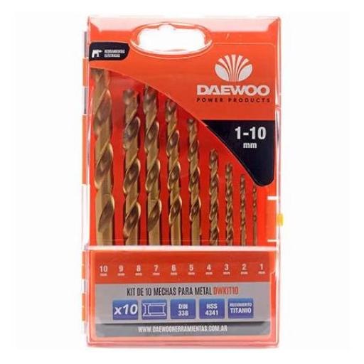 DAEWOO KIT DE 10 MECHAS METAL 1 A 10 MM.