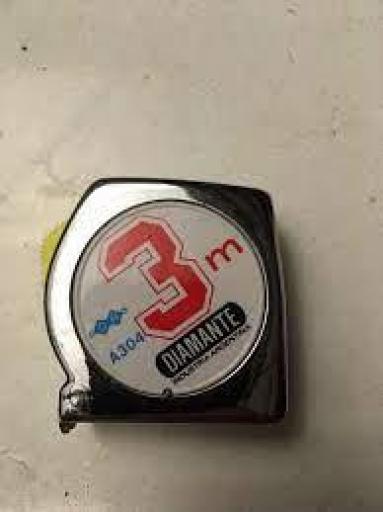 DIAMANTE CINTA METRICA CARCAZA METAL 304 3MTS