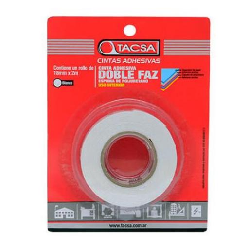 TACSA CINTA DOBLE FAZ 12MM X 5MT X 1.8MM
