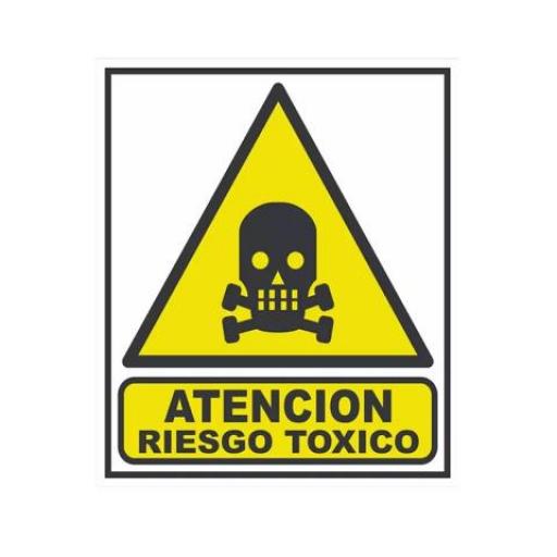 CARTEL ALTO IMPACTO (00710) 0.8 MM. 40X50 CM. ATENCION RIESGO TOXICO