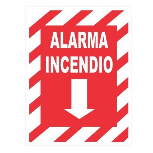 CARTEL ALTO IMPACTO (01058) 0.8 MM. 15X20 CM. ALARMA DE INCENDIO