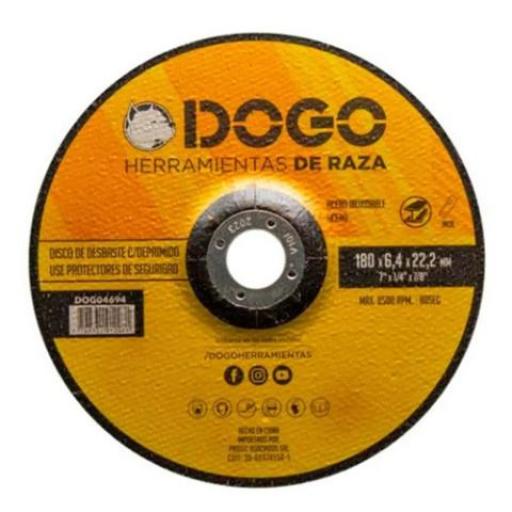 DOGO DISCO C/ DEPRIMIDO P/ METAL 180X6.4X22.2