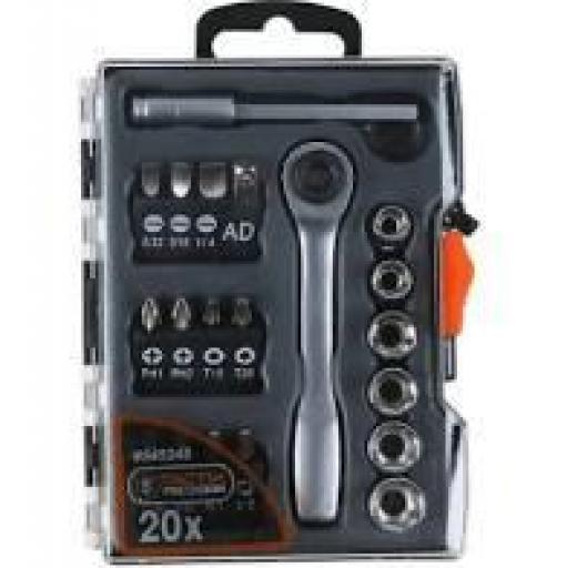 TACTIX TX545245 SET MINI 20PZ. TUBOS 1/4-PUNTAS