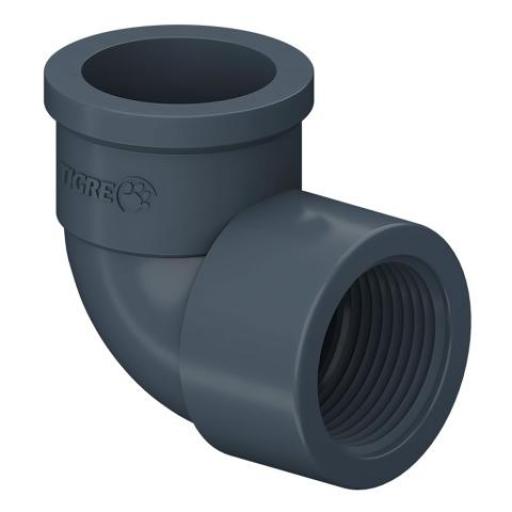 TIGRE CODO 90 DE 40 MM SD GRIS SOLDABLE