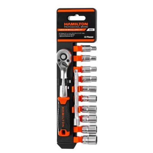 HAMILTON JUEGO DE BOCALLAVES ENC. 1/4 12 PIEZAS 4 A 13 MM.