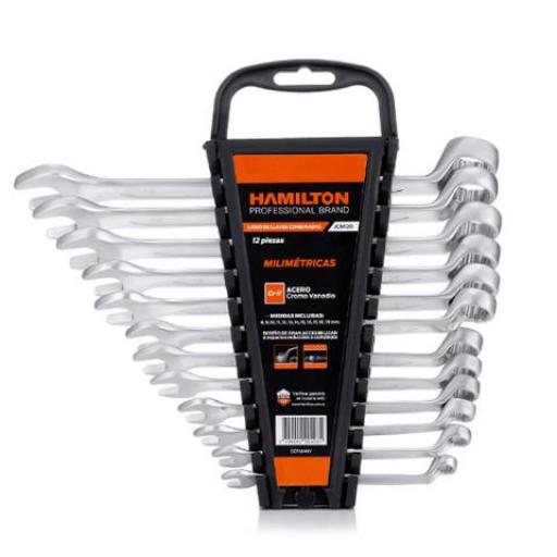 HAMILTON JUEGO DE LLAVES COMBINADAS 12 PZAS 8-19 MM. SILVER (JCM12G)