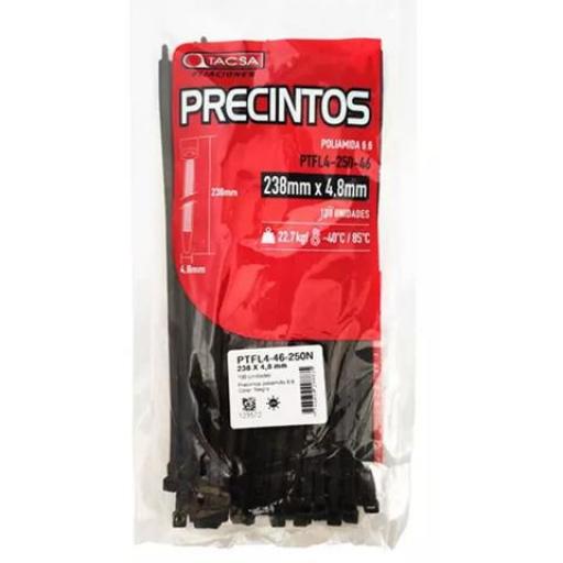 TACSA PRECINTO 250 X 4.6 MM. NEGRO