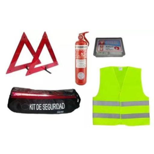 KIT SEGURIDAD PARA AUTO BALIZA CHALECO BOLSO