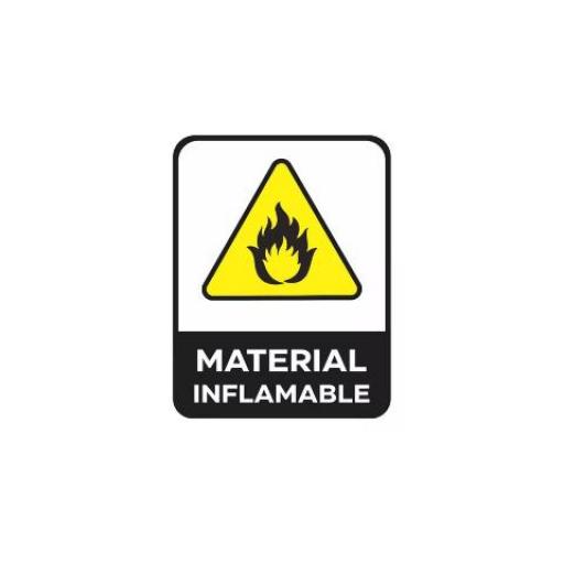 CARTEL ALTO IMPACTO (00707) 0.8 MM. 22X28 CM. MATERIALES INFLAMABLES