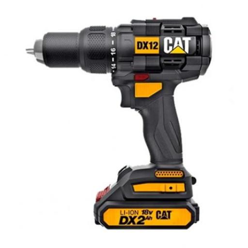 CAT DX12 TALADRO ATORNILLADOR A BATERIA C/ PERCUSION 18V C/ CARGADOR