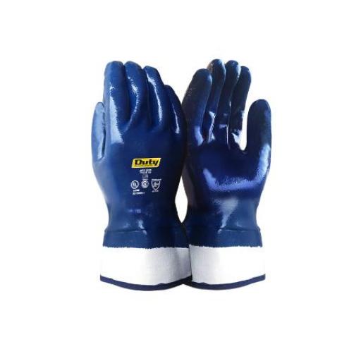 DUTY GUANTE NITRILO AZUL PUÑO DE LONA T 10. ART. 2899