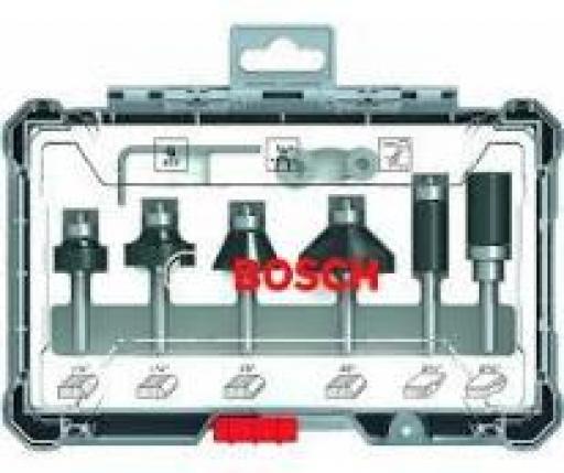 BOSCH JUEGO DE FRESAS PARA ROUTER 6PZAS 6MM