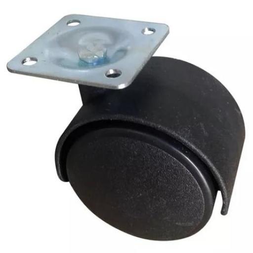 RUEDA DOBLE NYL NEGRA 40MM BASE 16