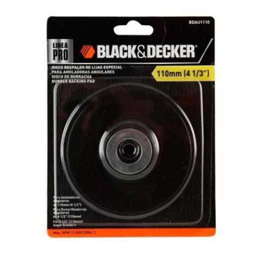 BLACK + DECKER DISCO RESPALDADOR DE LIJAS ESPECIAL 110 MM (4 1/3'') BDAU1110