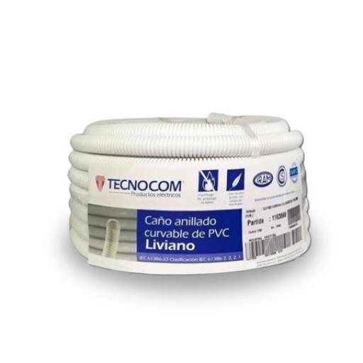 TECNOCOM CAÑO CORRUGADO FLEXIBLE PLASTICO 3/4 X 25 MTS.