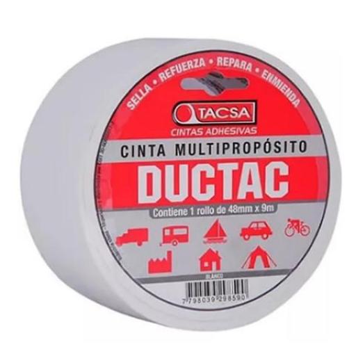 TACSA CINTA DUCTAC BLANCA MULTIPROPOSITO 48MM X 9MTS.