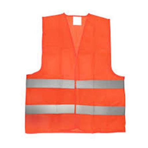 CHALECO REFLECTIVO NARANJA POLIESTER VENTILADO CON 2 BANDAS REFLECTIVAS