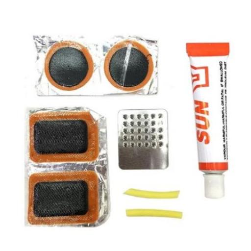 BICYCLE TIRE KIT PARCHE Y SOLUCION PARA BICICLETAS