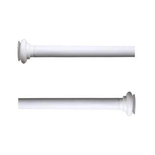BARRAL BAÑO EXTENSIBLE ALUMINIO BLANCO 1.00 A 2.00M