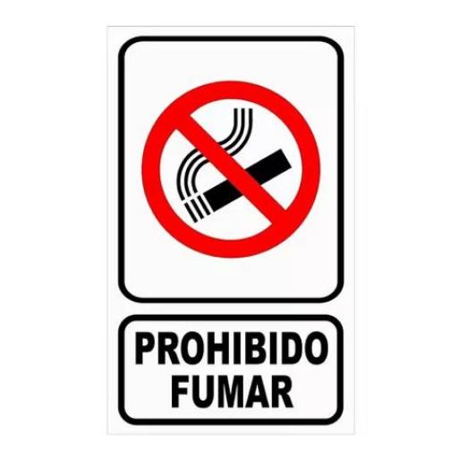 CARTEL / CALCO ADHESIVO (00720) 9x16 CM. PROHIBIDO FUMAR 